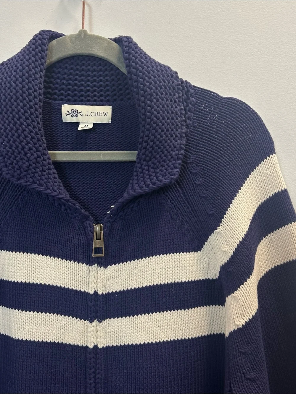 J. Crew Lobster-Back Shawl Collar Cardigan Navy Blue Medium